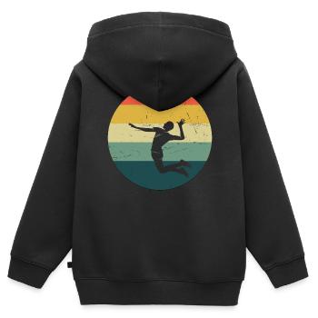 Beach Volley Volley Féminin Volley-ball - Sweat Premium à capuche zippé enfant bio - noir - Dos - AI Model Kid Male (0cm)