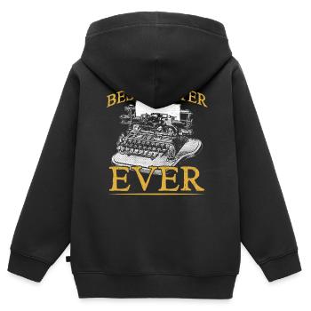 Meilleur écrivain de tous les temps - Sweat Premium à capuche zippé enfant bio - noir - Dos - AI Model Kid Male (0cm)