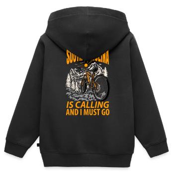 South Carolina Adventures Geschenk - Kinder Premium Organic Zip Hoodie - Schwarz - Hinten - AI Model Kid Male (0cm)
