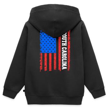 South Carolina Usa flaggen geschenk - Kinder Premium Organic Zip Hoodie - Schwarz - Hinten - AI Model Kid Male (0cm)