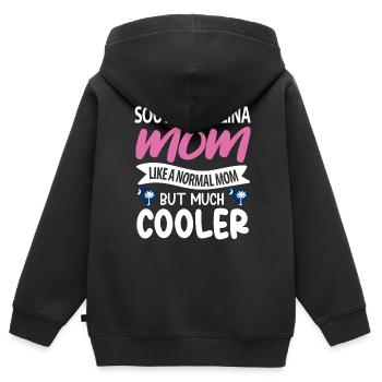 South Carolina mama geschenk - Kinder Premium Organic Zip Hoodie - Schwarz - Hinten - AI Model Kid Male (0cm)