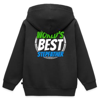 Le meilleur beau-père du monde Beau-père Beau-père Beau-père - Sweat Premium à capuche zippé enfant bio - noir - Dos - AI Model Kid Male (0cm)