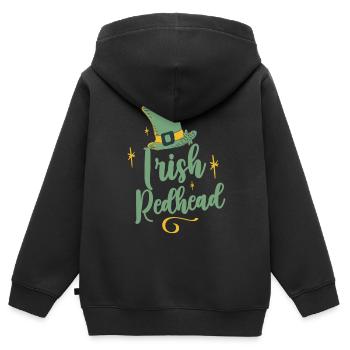Irish Redhead Gaelic Irish Irish Ireland - Kids Premium Organic Zip-up Hoodie - black - Back - AI Model Kid Male (0cm)