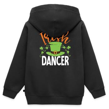 Irish Dancer Ireland Gaelic Irish Irish - Kids Premium Organic Zip-up Hoodie - black - Back - AI Model Kid Male (0cm)