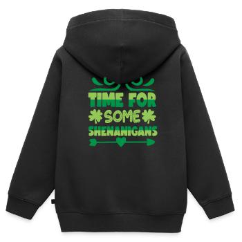 Zeit Für Ein Bisschen Blödsinn Irisch Ire Irland - Kinder Premium Organic Zip Hoodie - Schwarz - Hinten - AI Model Kid Male (0cm)