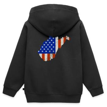 West Virginia Home Usa flaggen geschenk - Kinder Premium Organic Zip Hoodie - Schwarz - Hinten - AI Model Kid Male (0cm)