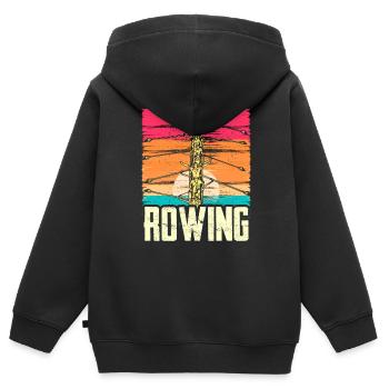 Aviron Aviron Bateau Aviron Aviron - Sweat Premium à capuche zippé enfant bio - noir - Dos - AI Model Kid Male (0cm)