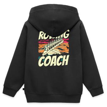 Entraîneur d’aviron Aviron Aviron Aviron Bateau d’aviron - Sweat Premium à capuche zippé enfant bio - noir - Dos - AI Model Kid Male (0cm)