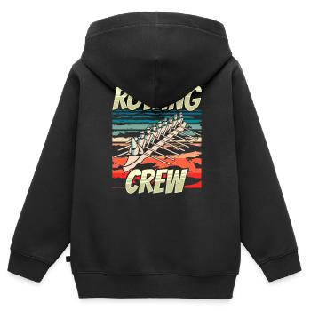 Rudermannschaft Rudern Ruderboot Ruderer Ruder - Kinder Premium Organic Zip Hoodie - Schwarz - Hinten - AI Model Kid Male (0cm)