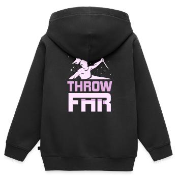 Werf Weit Lancer de javelot Lancer de javelot Lancer de javelot Lancer de javelot - Sweat Premium à capuche zippé enfant bio - noir - Dos - AI Model Kid Male (0cm)