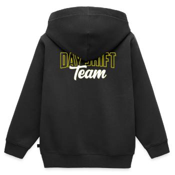 Day Shift Team Shift Work Shift Work - Kids Premium Organic Zip-up Hoodie - black - Back - AI Model Kid Male (0cm)