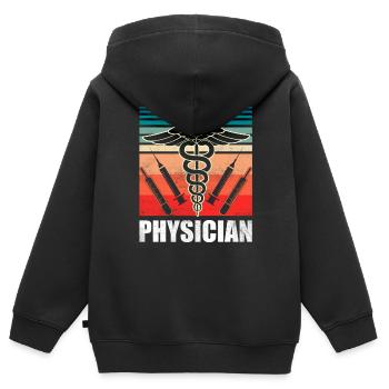 Arzt Beruf Mediziner Medizin Doktor - Kinder Premium Organic Zip Hoodie - Schwarz - Hinten - AI Model Kid Male (0cm)