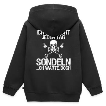 Sondeln Ausflug Sondengänger Geschenkidee - Kinder Premium Organic Zip Hoodie - Schwarz - Hinten - AI Model Kid Male (0cm)