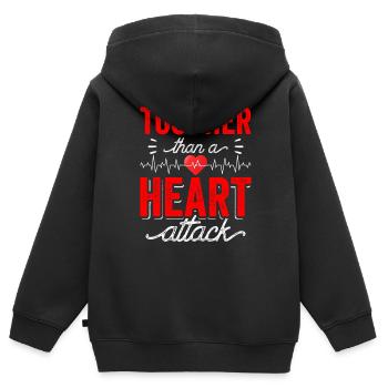 Plus dur qu’une crise cardiaque crise cardiaque crise cardiaque - Sweat Premium à capuche zippé enfant bio - noir - Dos - AI Model Kid Male (0cm)