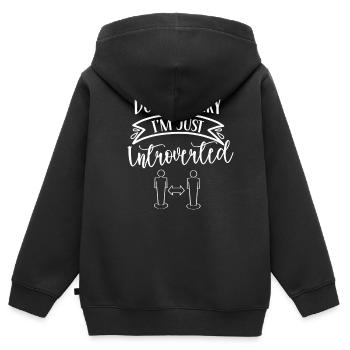 Keine Sorge Ich Bin Nur Introvertiert Schüchtern - Kinder Premium Organic Zip Hoodie - Schwarz - Hinten - AI Model Kid Male (0cm)