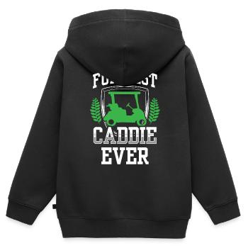 The Funniest Caddie Ever Golf Golfing - Kids Premium Organic Zip-up Hoodie - black - Back - AI Model Kid Male (0cm)