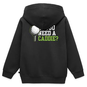 Do you need a caddie? Golfing Caddie Golf - Kids Premium Organic Zip-up Hoodie - black - Back - AI Model Kid Male (0cm)