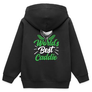 The best caddie in the world Golf Golf Golfer - Kids Premium Organic Zip-up Hoodie - black - Back - AI Model Kid Male (0cm)