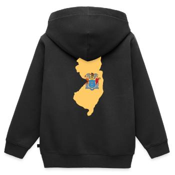 New Jersey Hausgeschenk - Kinder Premium Organic Zip Hoodie - Schwarz - Hinten - AI Model Kid Male (0cm)