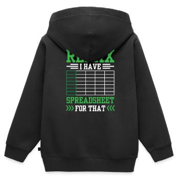 Détendez-vous, j’ai une feuille de calcul pour cela - Sweat Premium à capuche zippé enfant bio - noir - Dos - AI Model Kid Male (0cm)