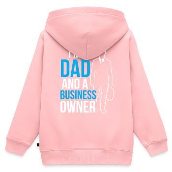 Je suis un père et un PDG propriétaire d’entreprise - Sweat Premium à capuche zippé enfant bio - rose - Dos - AI Model Kid Female (0cm)