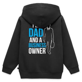 Ich Bin Ein Vater Und Ein Geschäftsinhaber CEO - Kinder Premium Organic Zip Hoodie - Schwarz - Hinten - AI Model Kid Male (0cm)