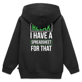 Détendez-vous, j’ai une feuille de calcul pour cela - Sweat Premium à capuche zippé enfant bio - noir - Dos - AI Model Kid Male (0cm)