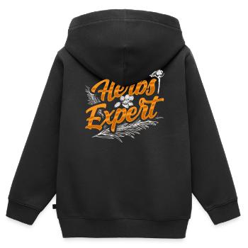 Herb Expert Herb Herb Garden - Sweat Premium à capuche zippé enfant bio - noir - Dos - AI Model Kid Male (0cm)