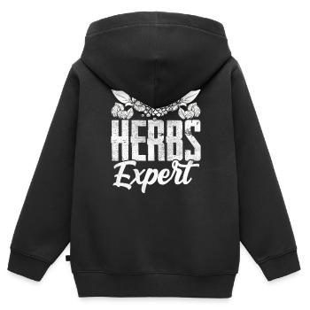 Herb Expert Herb Herb Garden - Sweat Premium à capuche zippé enfant bio - noir - Dos - AI Model Kid Male (0cm)