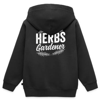 Herb Gardener Herbalisme Herb Garden Herb Herb - Sweat Premium à capuche zippé enfant bio - noir - Dos - AI Model Kid Male (0cm)