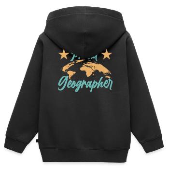Proud Geography Geography Geography Student - Kids Premium Organic Zip-up Hoodie - black - Back - AI Model Kid Male (0cm)
