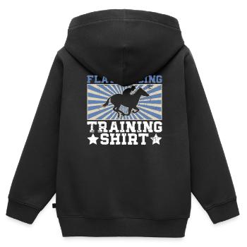 Chemise d’entraînement de course plate - Courses de chevaux - Sweat Premium à capuche zippé enfant bio - noir - Dos - AI Model Kid Male (0cm)