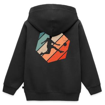 Herren Fussballspielen Fussballspieler Fussball - Kinder Premium Organic Zip Hoodie - Schwarz - Hinten - AI Model Kid Male (0cm)
