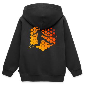 Fussballspielen Fussballer Fussballspieler - Kinder Premium Organic Zip Hoodie - Schwarz - Hinten - AI Model Kid Male (0cm)