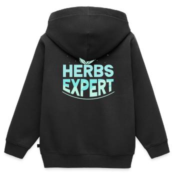 Herb Expert Herb Herb Garden - Sweat Premium à capuche zippé enfant bio - noir - Dos - AI Model Kid Male (0cm)
