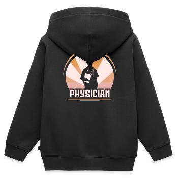 Arzt Beruf Mediziner Medizin Doktor - Kinder Premium Organic Zip Hoodie - Schwarz - Hinten - AI Model Kid Male (0cm)