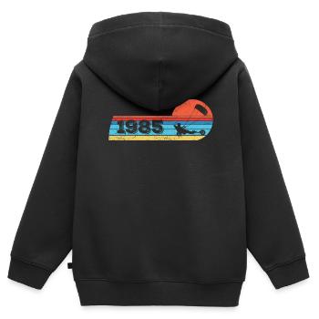 Kite-Strand-Segler Jahrgang 1985 Geburtstag - Kinder Premium Organic Zip Hoodie - Schwarz - Hinten - AI Model Kid Male (0cm)