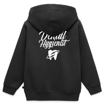 Hygiénistes dentaires Équipe d’hygiène dentaire Dentiste - Sweat Premium à capuche zippé enfant bio - noir - Dos - AI Model Kid Male (0cm)