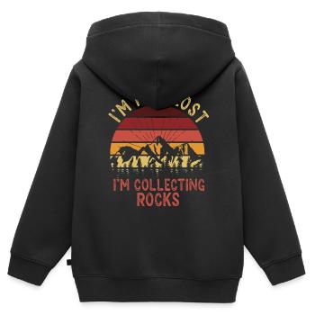 Habe Mich Nicht Verlaufen Ich Sammle Steine Beruf - Kinder Premium Organic Zip Hoodie - Schwarz - Hinten - AI Model Kid Male (0cm)