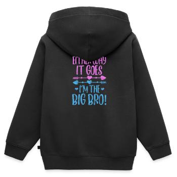 Frère - Sweat Premium à capuche zippé enfant bio - noir - Dos - AI Model Kid Male (0cm)