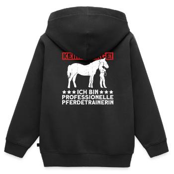 Keine Sorge! Ich Bin Professionelle - Kinder Premium Organic Zip Hoodie - Schwarz - Hinten - AI Model Kid Male (0cm)