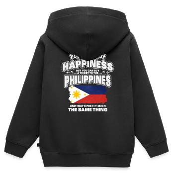 Philippines - Sweat Premium à capuche zippé enfant bio - noir - Dos - AI Model Kid Male (0cm)