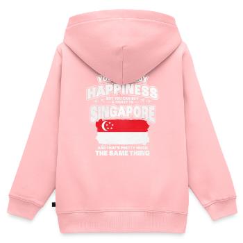 Singapur - Kinder Premium Organic Zip Hoodie - Rosa - Hinten - AI Model Kid Female (0cm)