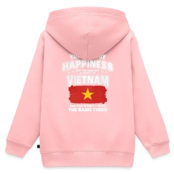 Vietnam - Kinder Premium Organic Zip Hoodie - Rosa - Hinten - AI Model Kid Female (0cm)