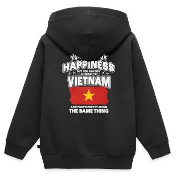 Vietnam - Kinder Premium Organic Zip Hoodie - Schwarz - Hinten - AI Model Kid Male (0cm)
