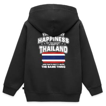 Thailand - Kinder Premium Organic Zip Hoodie - Schwarz - Hinten - AI Model Kid Male (0cm)