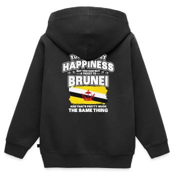 Brunei - Sweat Premium à capuche zippé enfant bio - noir - Dos - AI Model Kid Male (0cm)