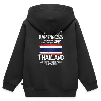 Thaïlande - Sweat Premium à capuche zippé enfant bio - noir - Dos - AI Model Kid Male (0cm)