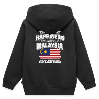 Malaysia - Kinder Premium Organic Zip Hoodie - Schwarz - Hinten - AI Model Kid Male (0cm)