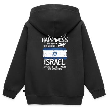 Israel - Kinder Premium Organic Zip Hoodie - Schwarz - Hinten - AI Model Kid Male (0cm)